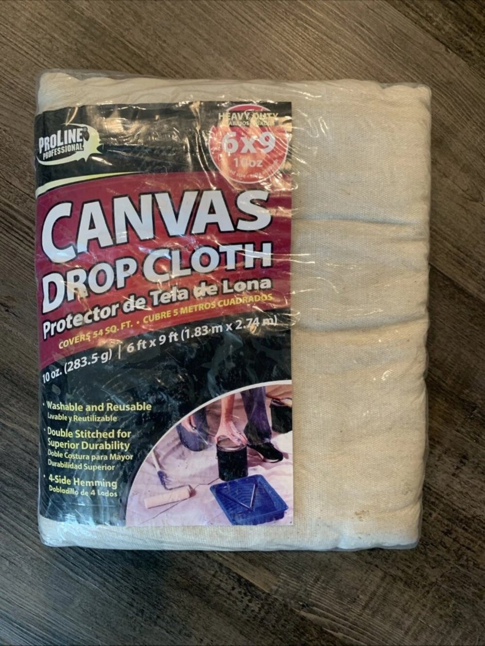 Proline Professional Canvas Drop Cloth 6ft x 9ft 10oz Washable Reusable NEW